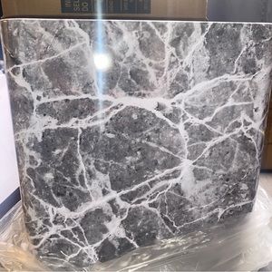 mDesign Small Metal 2.4 Gallon Trash Can Wastebasket Garbage Bin for Bathroom